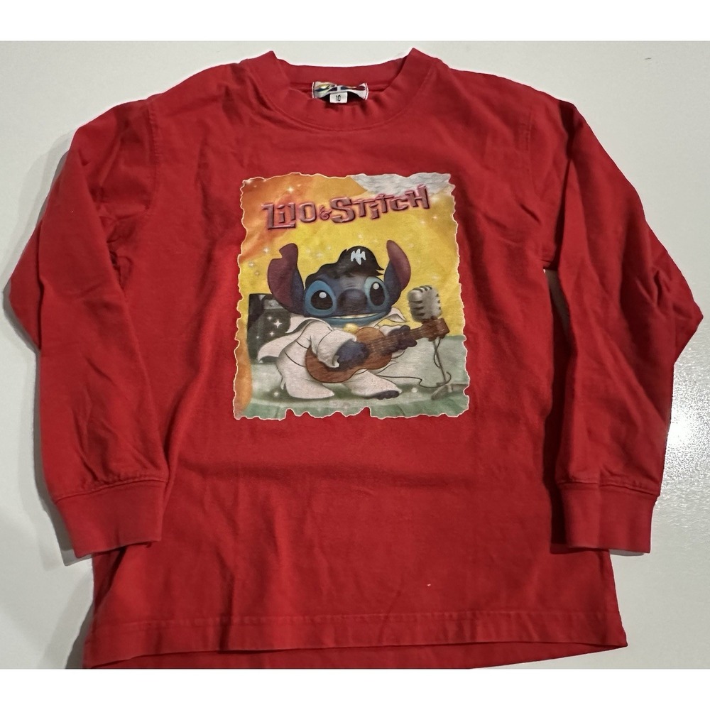 VTG Disney Store Lilo And Stitch Rock And Roll Shirt‎ Size Youth 10